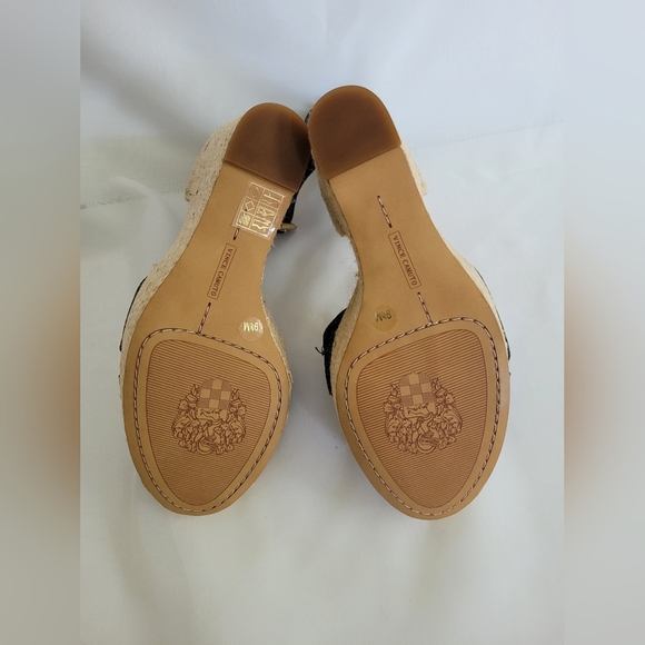 New Vince Camuto Espadrille Wedge Sandals Denim Blue Ankle Strap 9.5 - Picture 5 of 5